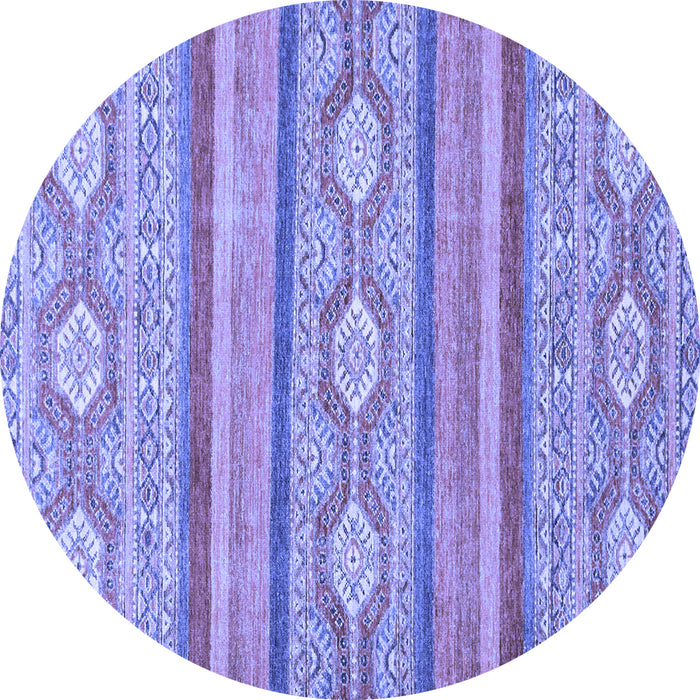 Round Abstract Blue Modern Rug, abs2506blu