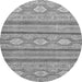 Round Abstract Gray Modern Rug, abs2506gry