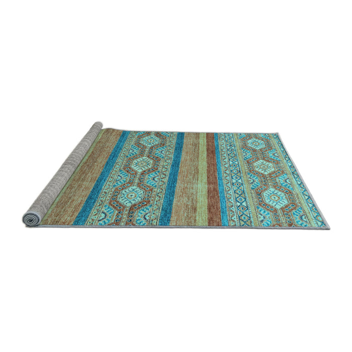 Sideview of Machine Washable Abstract Light Blue Modern Rug, wshabs2506lblu