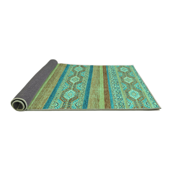 Sideview of Abstract Turquoise Modern Rug, abs2506turq