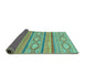 Sideview of Abstract Turquoise Modern Rug, abs2506turq