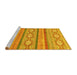 Sideview of Machine Washable Abstract Yellow Modern Rug, wshabs2506yw