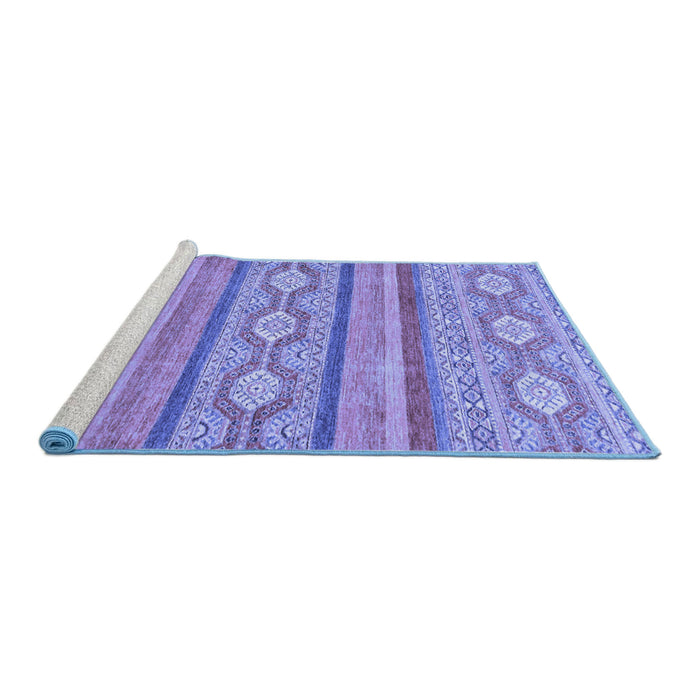 Sideview of Machine Washable Abstract Blue Modern Rug, wshabs2506blu