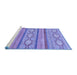 Sideview of Machine Washable Abstract Blue Modern Rug, wshabs2506blu