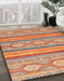 Machine Washable Abstract Red Rug in a Family Room, wshabs2506