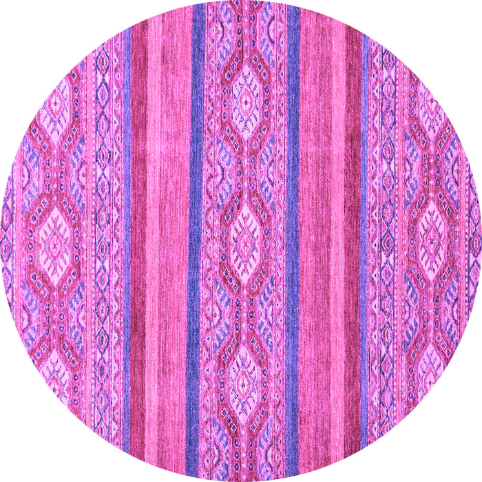 Round Machine Washable Abstract Purple Modern Area Rugs, wshabs2506pur