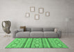 Machine Washable Abstract Emerald Green Modern Area Rugs in a Living Room,, wshabs2506emgrn