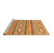 Sideview of Machine Washable Abstract Brown Modern Rug, wshabs2506brn