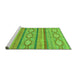 Sideview of Machine Washable Abstract Green Modern Area Rugs, wshabs2506grn