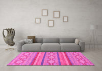 Machine Washable Abstract Pink Modern Rug, wshabs2506pnk