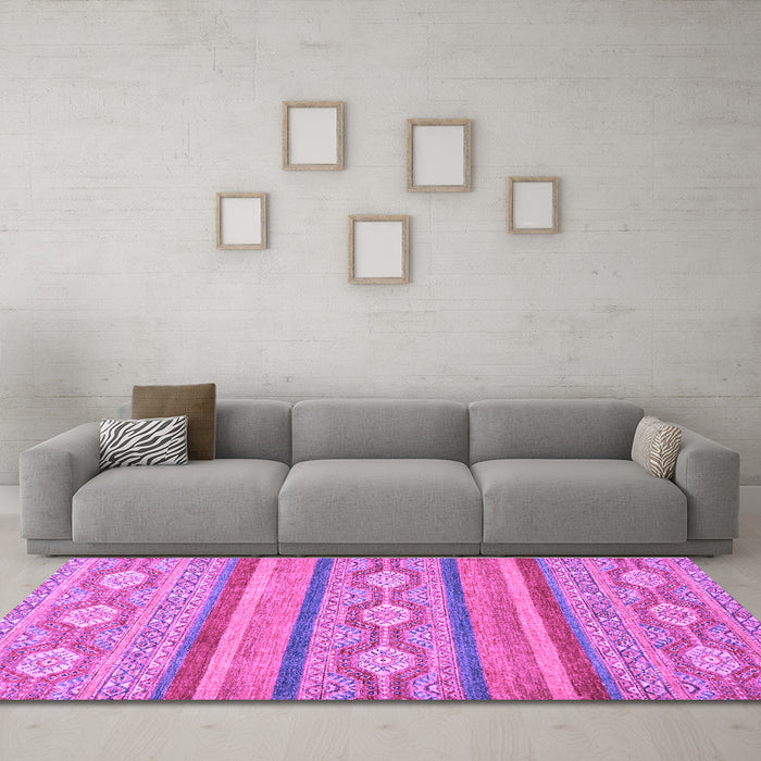 Machine Washable Abstract Purple Modern Area Rugs in a Living Room, wshabs2506pur