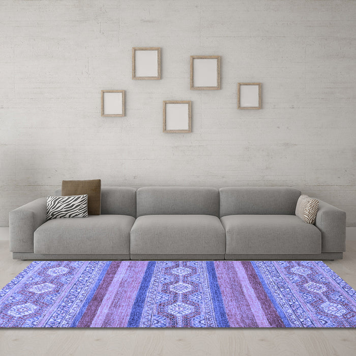 Machine Washable Abstract Blue Modern Rug in a Living Room, wshabs2506blu