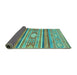 Sideview of Abstract Turquoise Modern Rug, abs2507turq