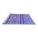 Sideview of Machine Washable Abstract Blue Modern Rug, wshabs2507blu