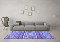 Machine Washable Abstract Blue Modern Rug, wshabs2507blu