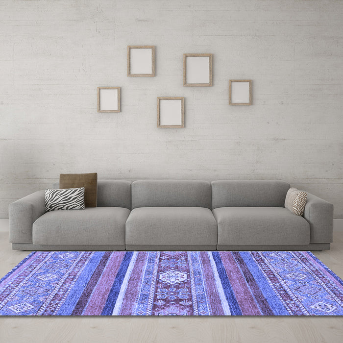 Machine Washable Abstract Blue Modern Rug in a Living Room, wshabs2507blu