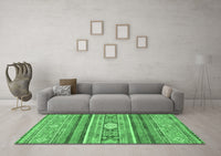 Machine Washable Abstract Emerald Green Modern Rug, wshabs2507emgrn