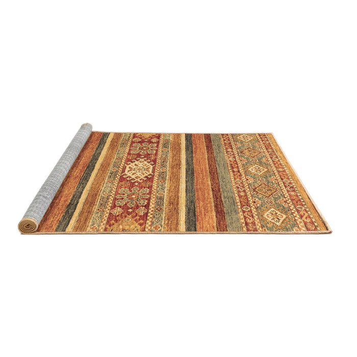 Sideview of Machine Washable Abstract Brown Modern Rug, wshabs2507brn