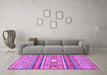 Machine Washable Abstract Purple Modern Area Rugs in a Living Room, wshabs2507pur