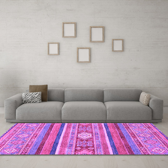 Machine Washable Abstract Purple Modern Area Rugs in a Living Room, wshabs2507pur