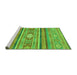 Sideview of Machine Washable Abstract Green Modern Area Rugs, wshabs2507grn