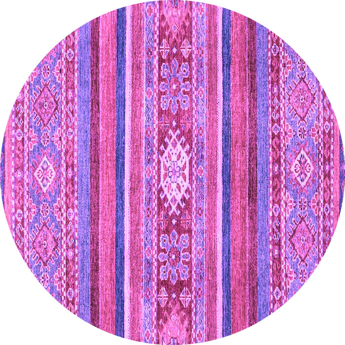 Round Machine Washable Abstract Purple Modern Area Rugs, wshabs2507pur