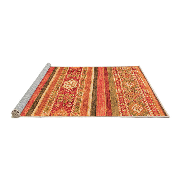Sideview of Machine Washable Abstract Orange Modern Area Rugs, wshabs2507org