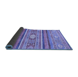 Sideview of Abstract Blue Modern Rug, abs2507blu