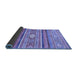 Sideview of Abstract Blue Modern Rug, abs2507blu