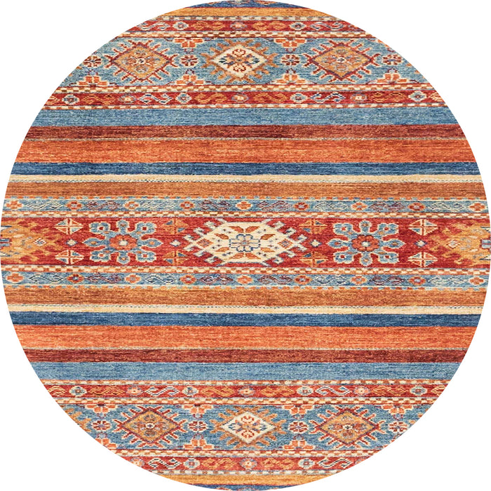 Round Machine Washable Abstract Red Rug, wshabs2507