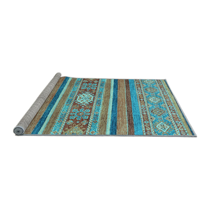 Sideview of Machine Washable Abstract Light Blue Modern Rug, wshabs2507lblu