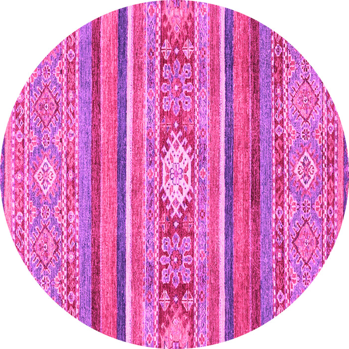 Round Abstract Pink Modern Rug, abs2507pnk