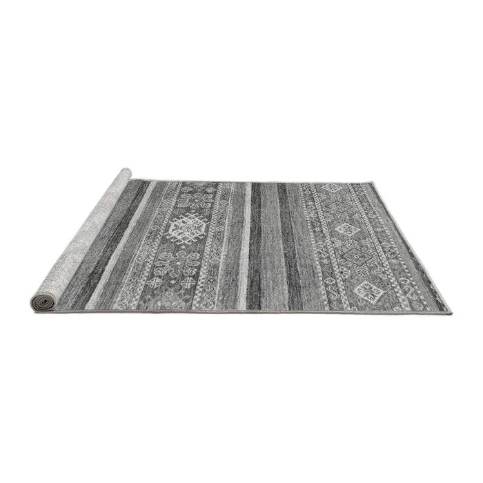 Sideview of Machine Washable Abstract Gray Modern Rug, wshabs2507gry
