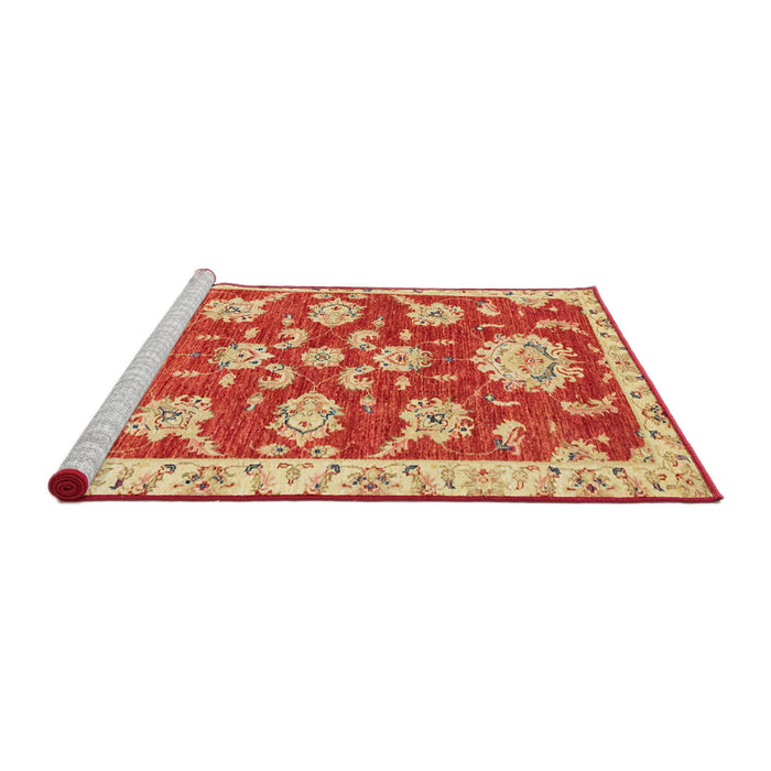 Sideview of Machine Washable Abstract Neon Red Rug, wshabs2508