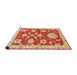 Sideview of Machine Washable Abstract Neon Red Rug, wshabs2508