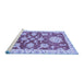 Sideview of Machine Washable Oriental Blue Traditional Rug, wshabs2508blu