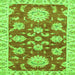 Square Oriental Green Traditional Rug, abs2508grn