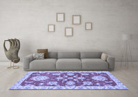 Machine Washable Oriental Blue Traditional Rug, wshabs2508blu