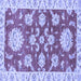 Square Machine Washable Oriental Blue Traditional Rug, wshabs2508blu