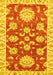Machine Washable Oriental Yellow Traditional Rug, wshabs2508yw