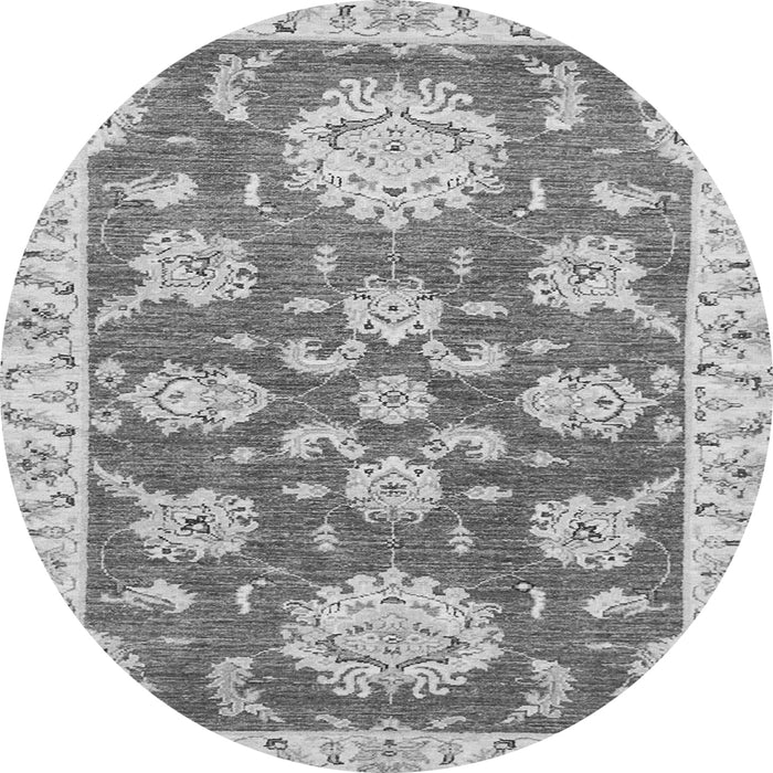 Round Oriental Gray Traditional Rug, abs2508gry
