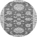 Round Oriental Gray Traditional Rug, abs2508gry