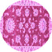 Round Oriental Purple Traditional Rug, abs2508pur