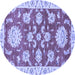 Round Oriental Blue Traditional Rug, abs2508blu