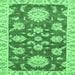 Square Oriental Emerald Green Traditional Rug, abs2508emgrn