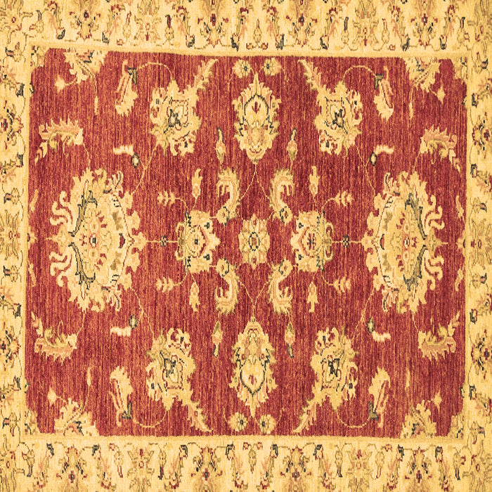 Square Machine Washable Oriental Brown Traditional Rug, wshabs2508brn
