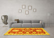 Machine Washable Oriental Yellow Traditional Rug in a Living Room, wshabs2508yw