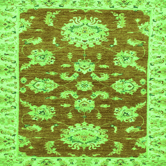 Square Machine Washable Oriental Green Traditional Area Rugs, wshabs2508grn