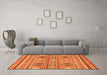 Machine Washable Abstract Orange Modern Area Rugs in a Living Room, wshabs2509org