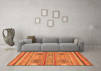 Machine Washable Abstract Orange Modern Rug, wshabs2509org